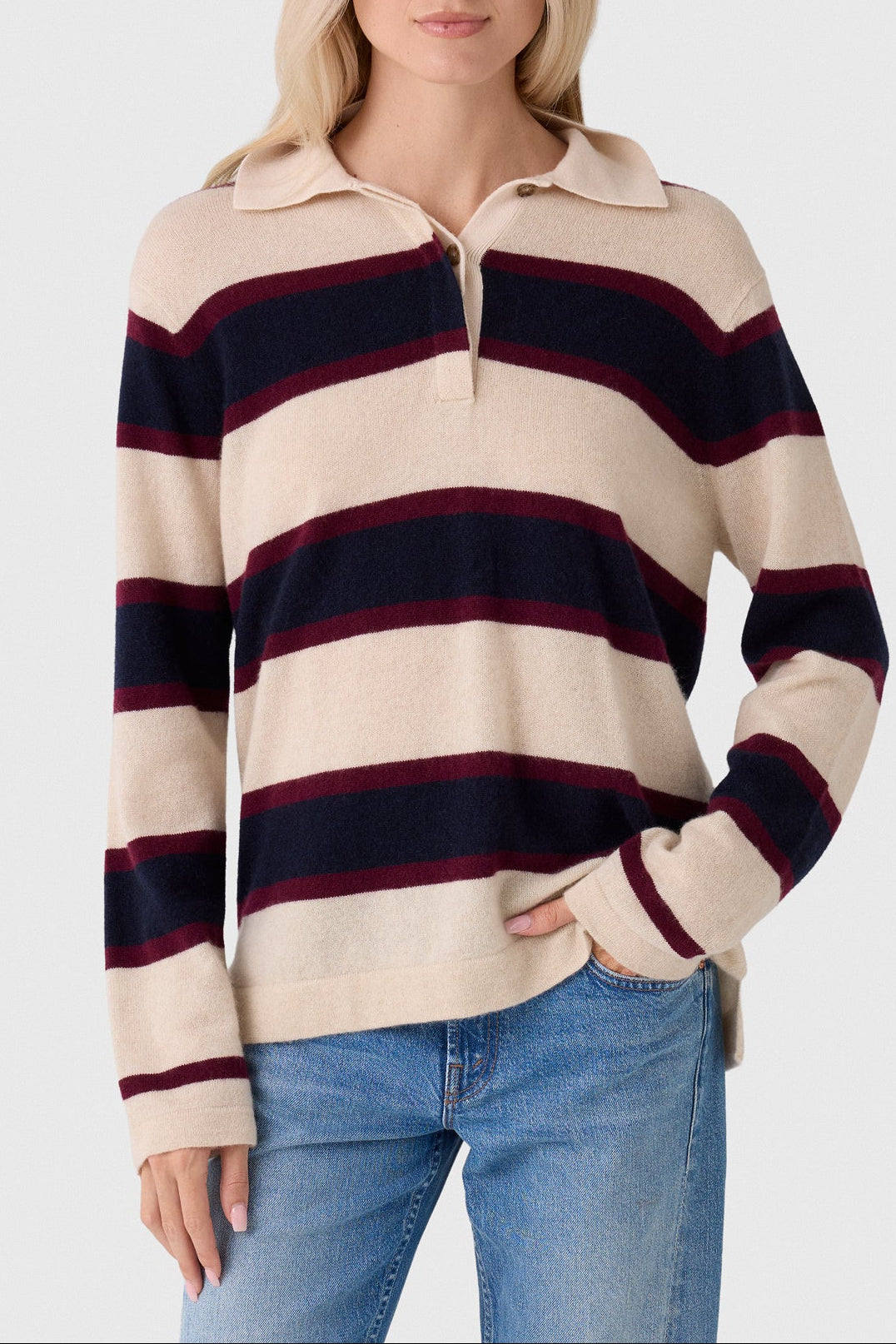 Cashmere Rugby Polo - Natural Heather Rugby