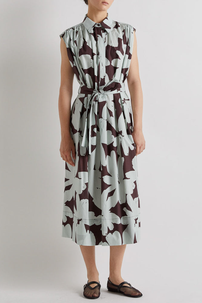 Abstract Floral Print Dress