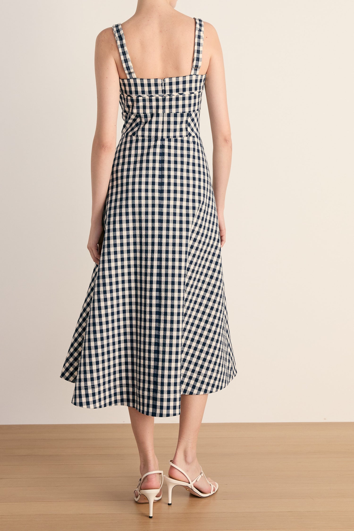 Aila Dress | Sweetheart Neck Cotton Midi Dress