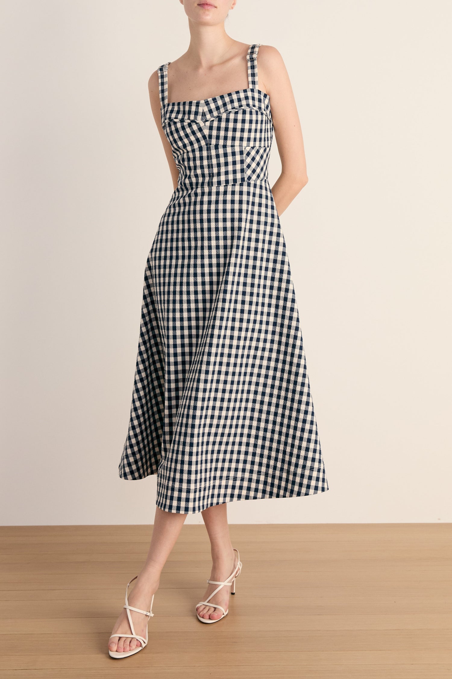 Aila Dress | Sweetheart Neck Cotton Midi Dress