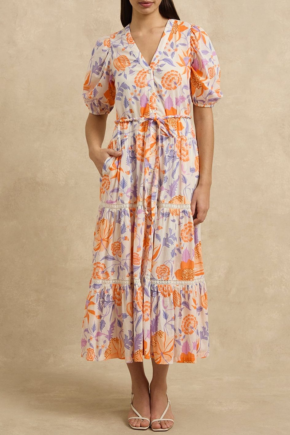 Anyeta Cotton Tiered Maxi Dress