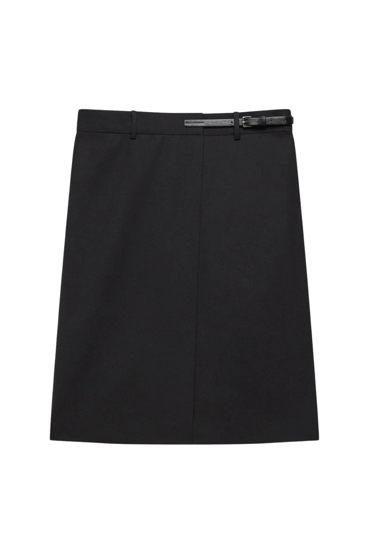 Wardrobe Belted Skirt in black wool gabardine by Helmut Lang - Panache luxury womenswear boutique Sun Valley Park City - 2