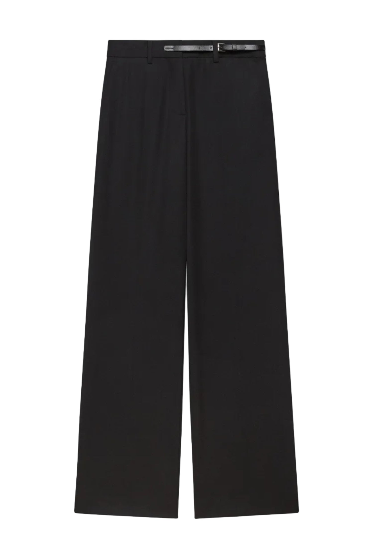 Belted Wool Tailored Pants