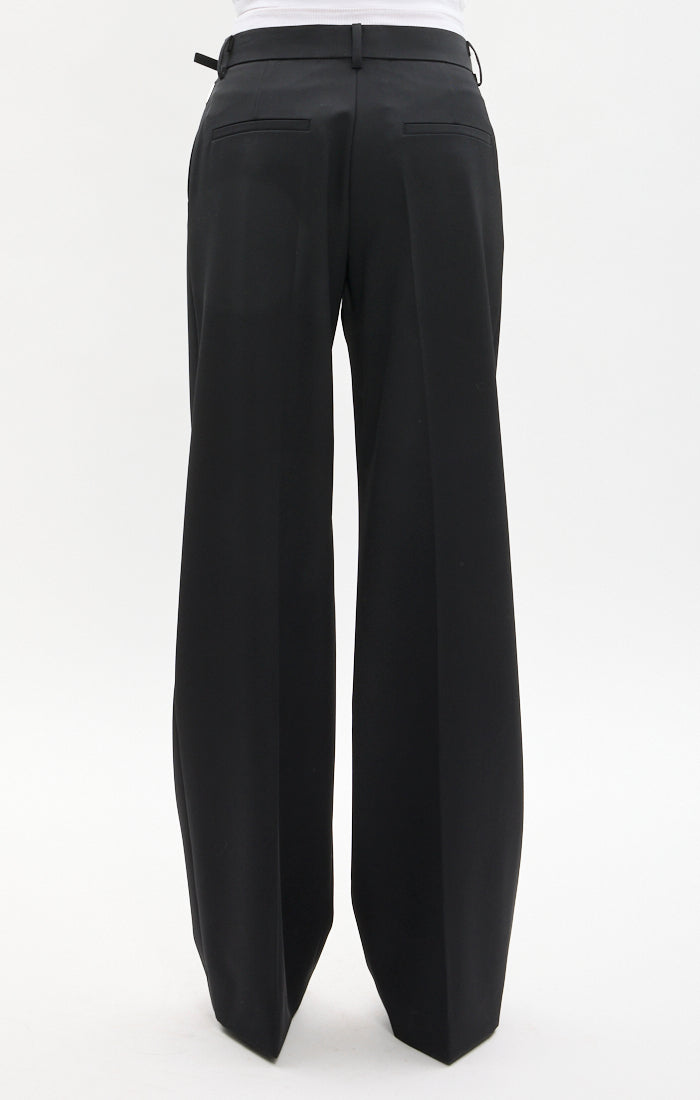 Belted Wool Tailored Pants