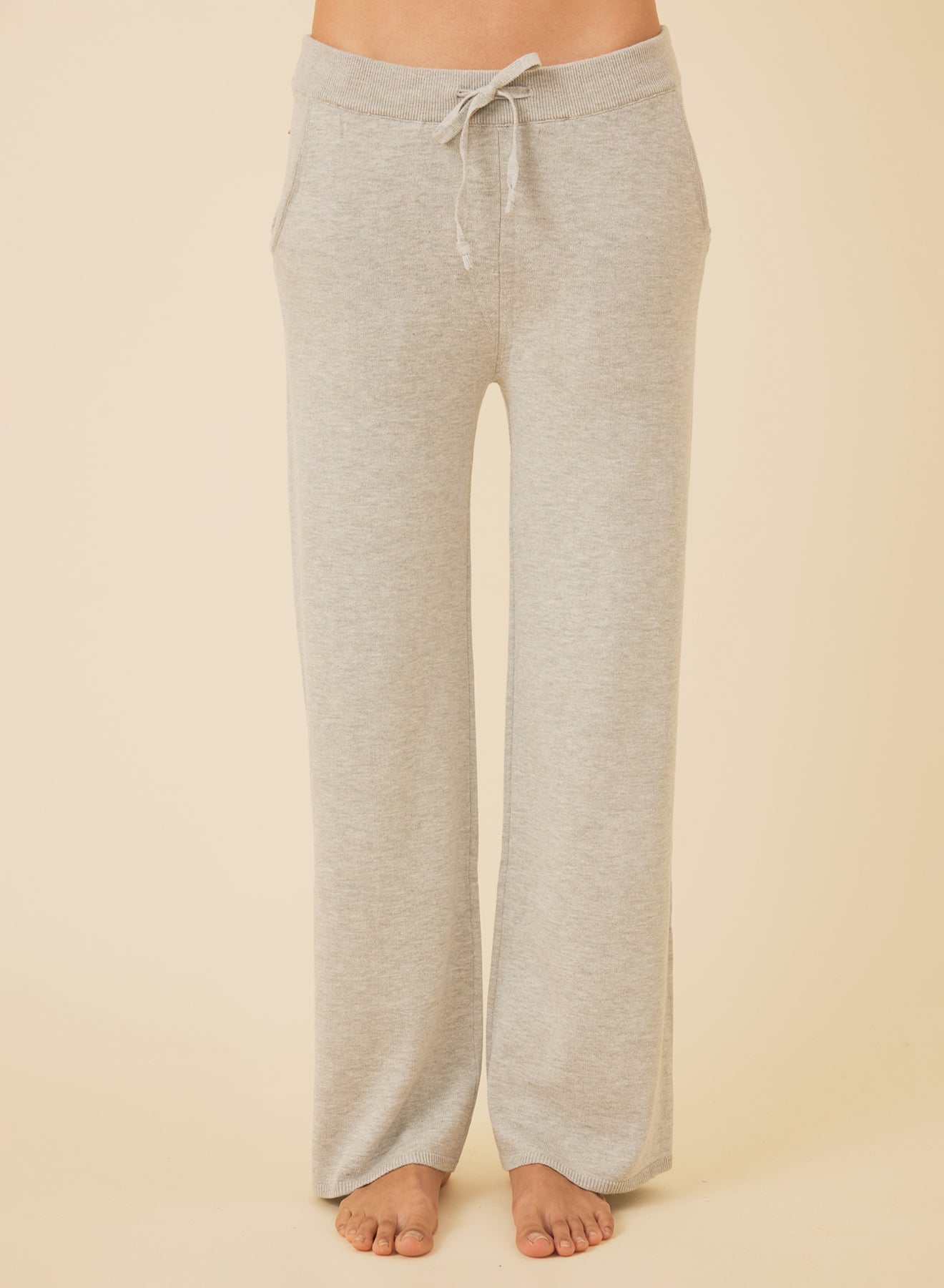 Bianca Cropped Pant – Cotton Viscose Lounge Pants-HEATHR GREY