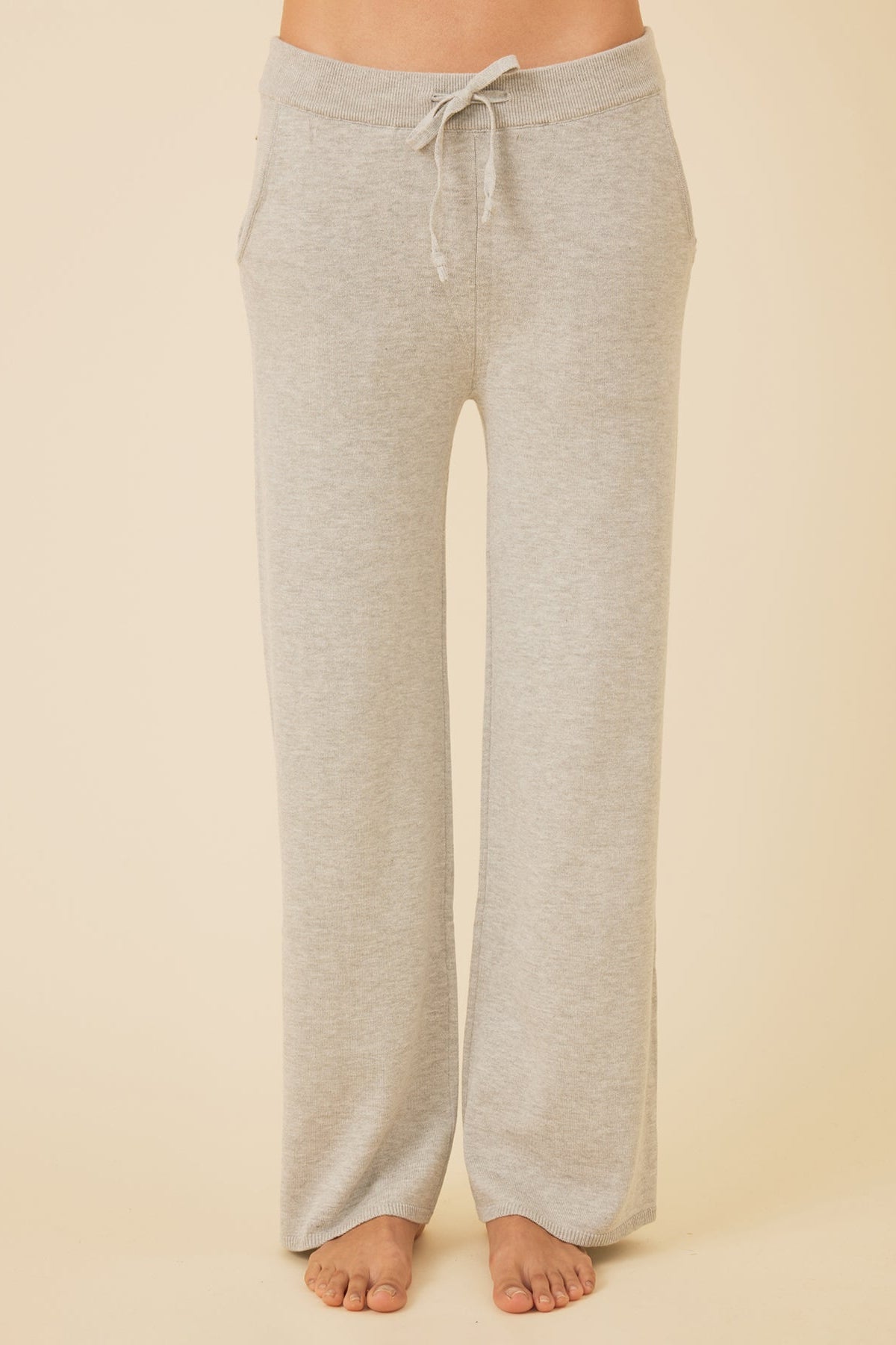Bianca Cropped Pant – Cotton Viscose Lounge Pants-HEATHR GREY