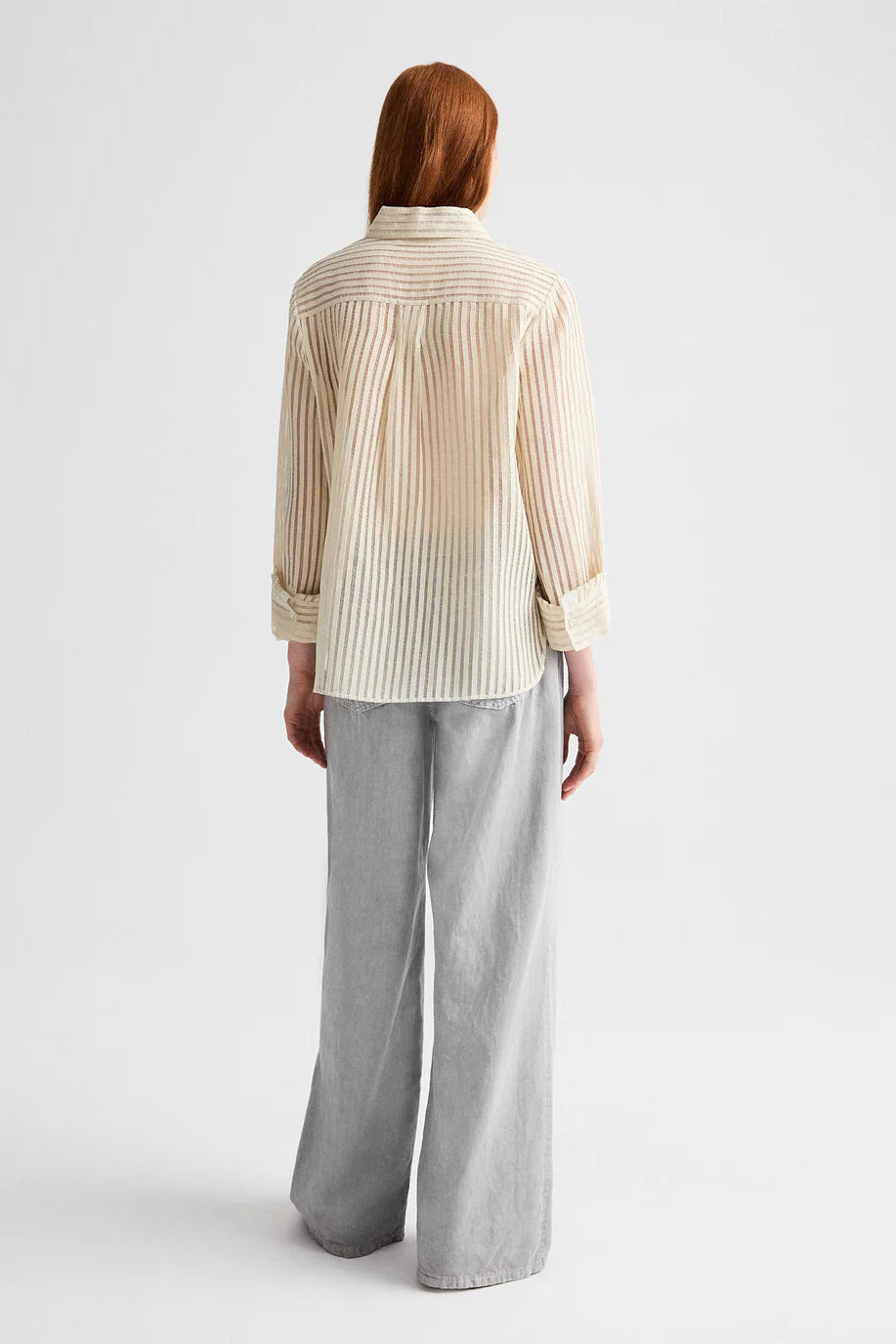 Boyfriend Shirt in Ribbon on Organza