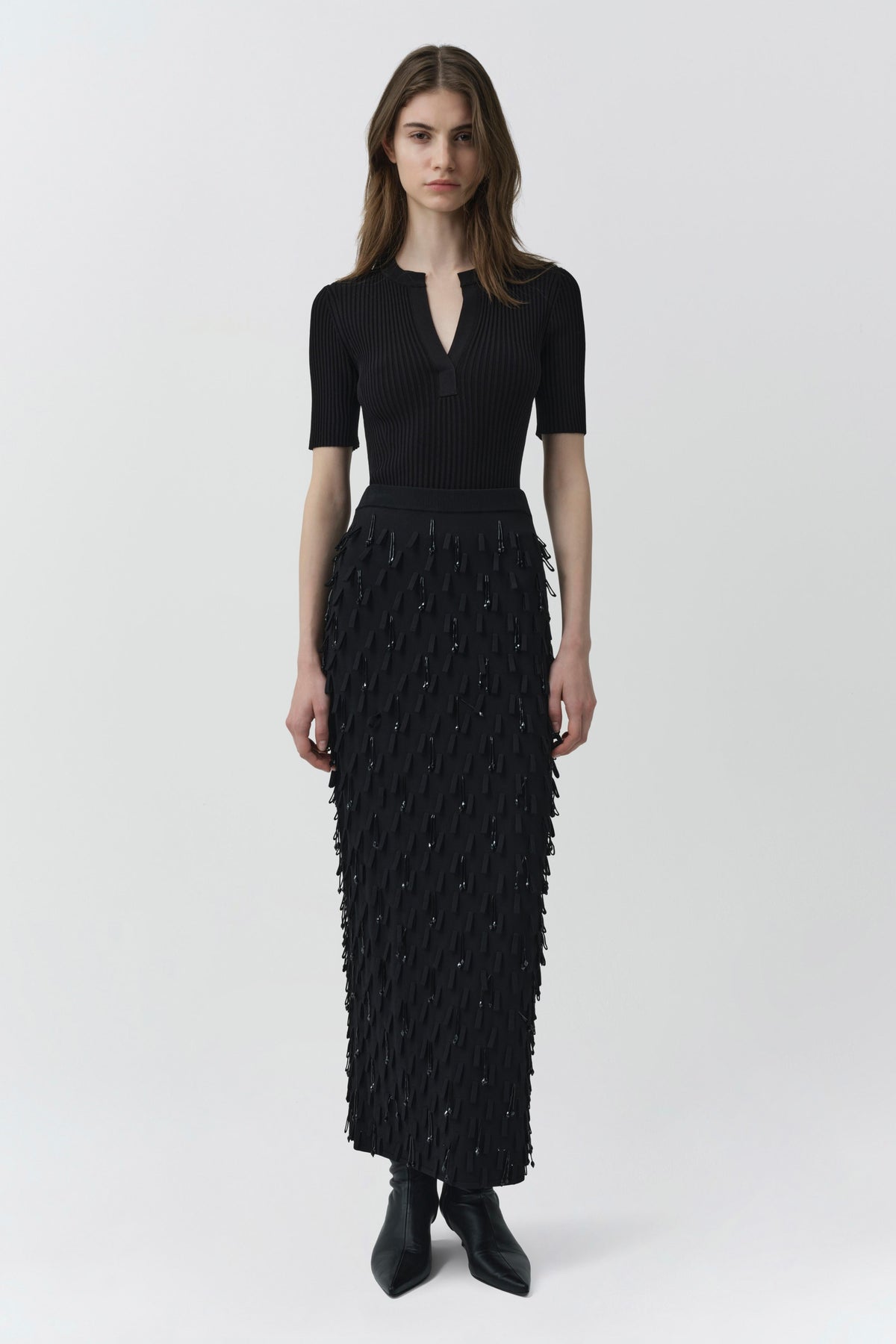Bree Midi Skirt in Black - SIMKHAI
