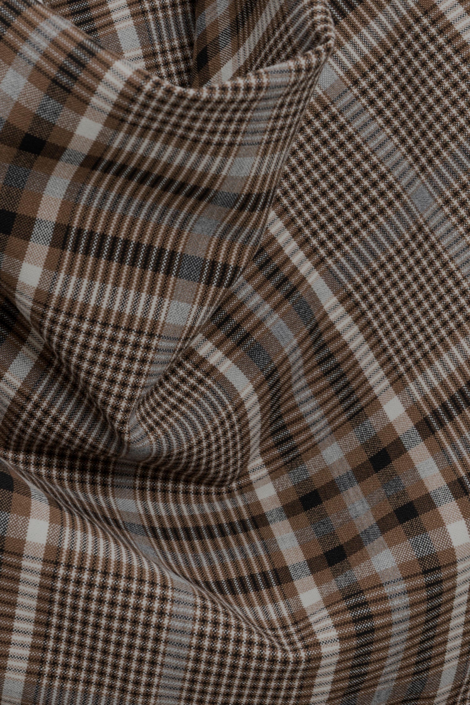 Burke Draped Midi Dress in Otter Plaid - fabric detail - SIMKHAI