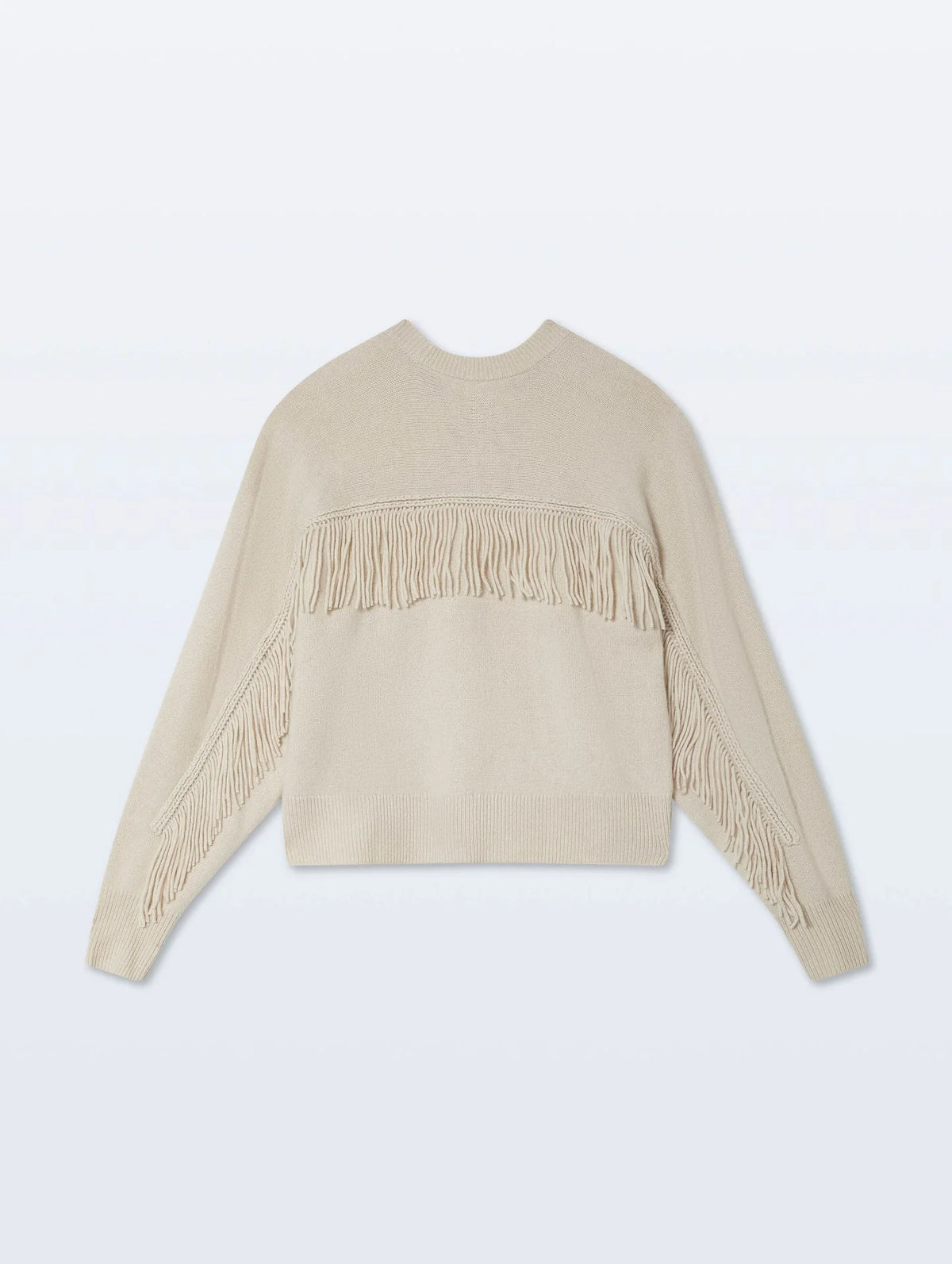Cashmere Blend Luxe Fringe Crew