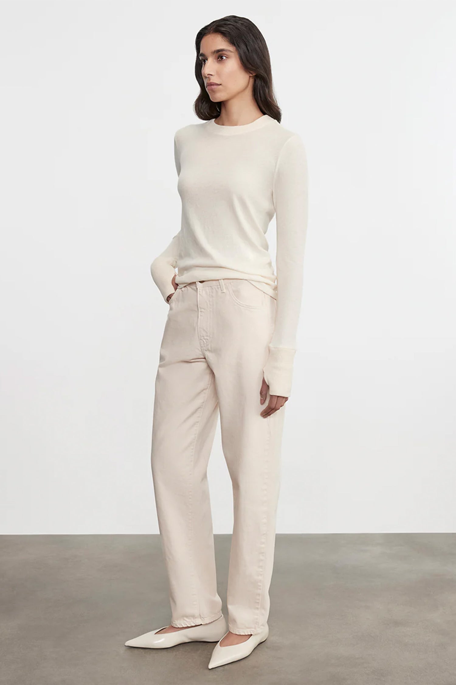 Cashmere Easy Cuffed Crew