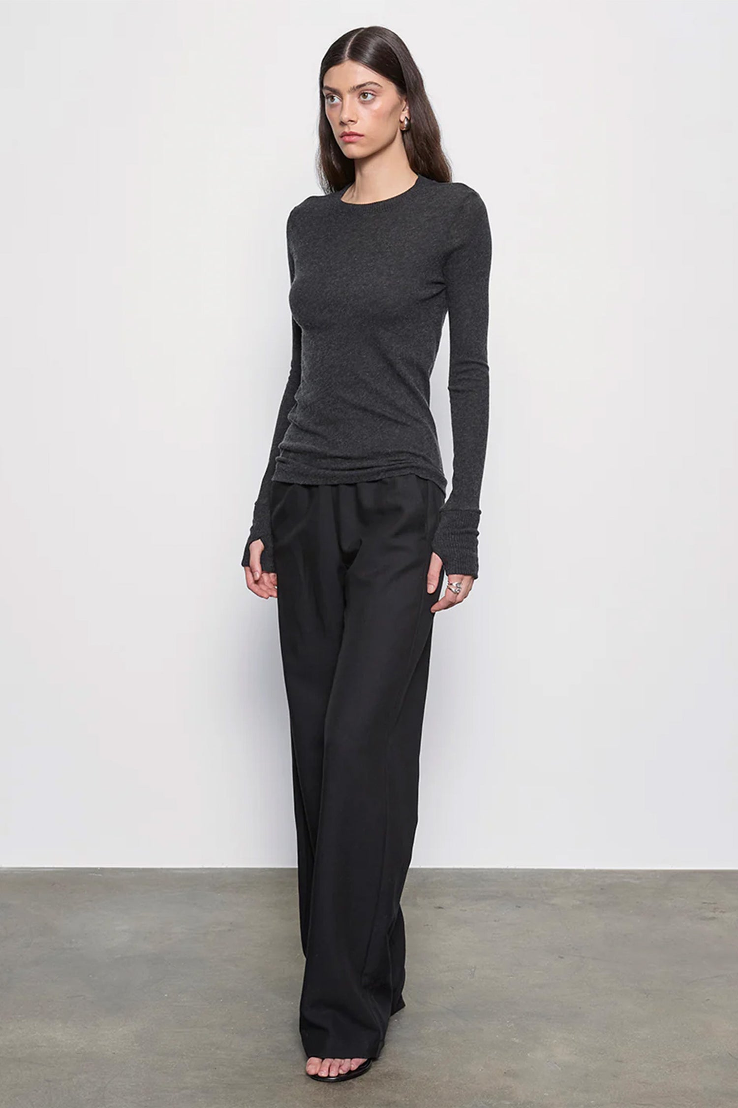 Cashmere Easy Cuffed Crew