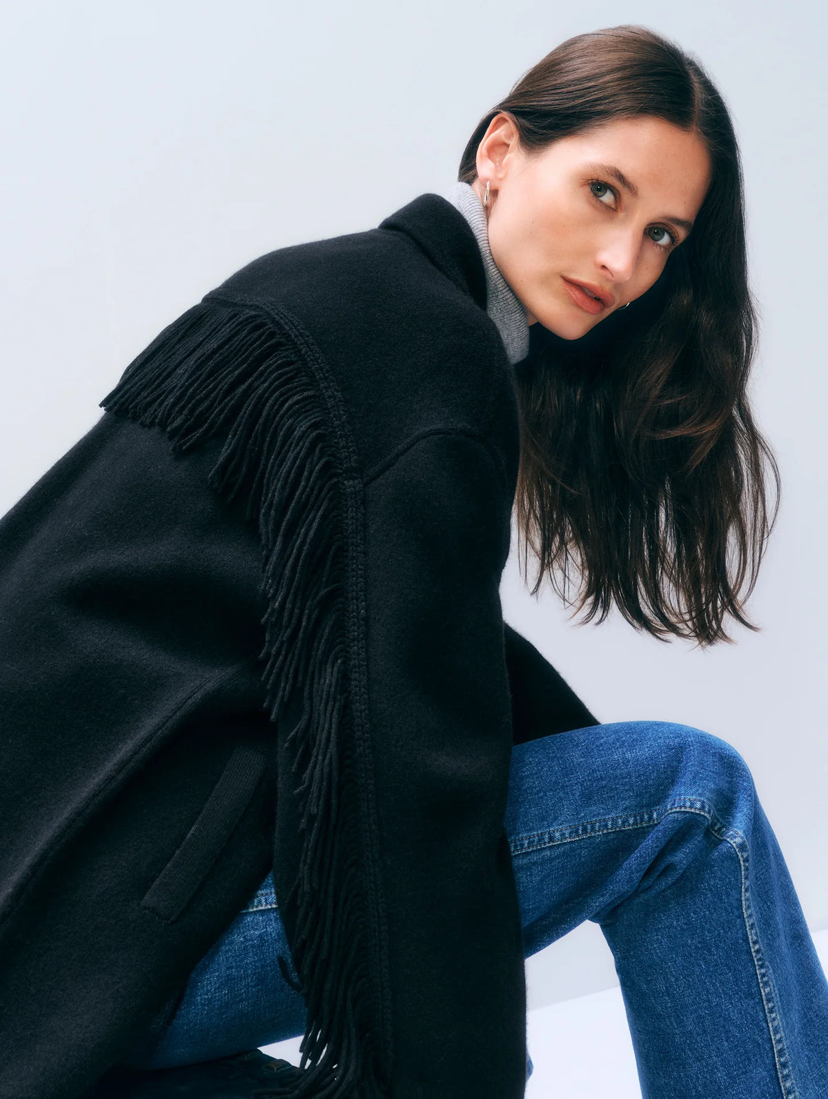 Cashmere Merino Fringe Coat