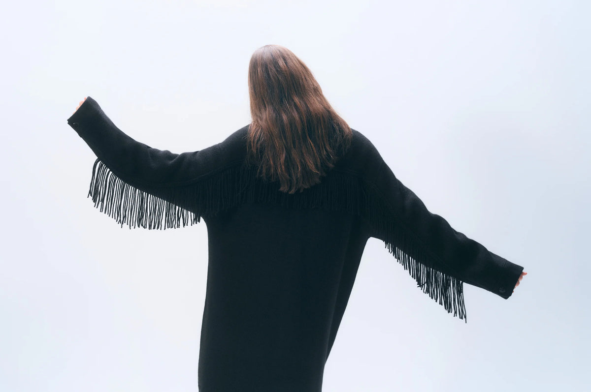 Cashmere Merino Fringe Coat