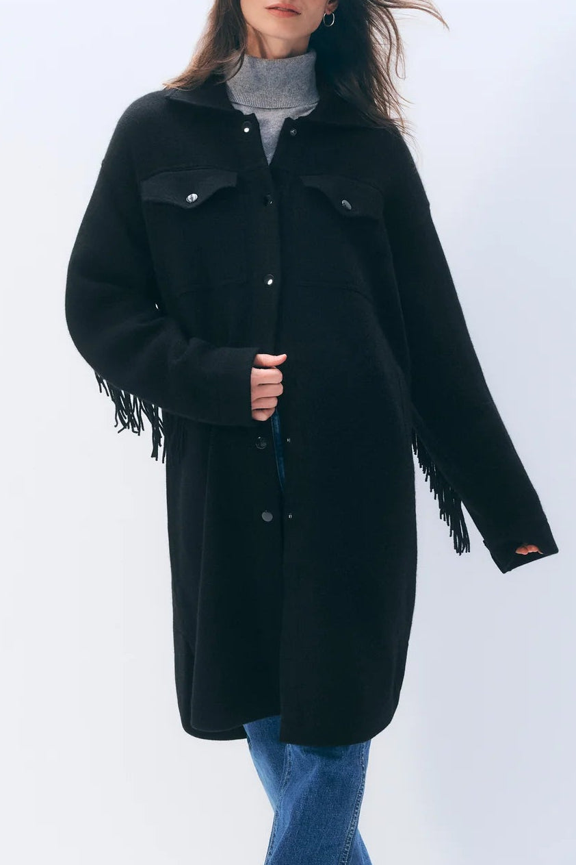 Cashmere Merino Fringe Coat