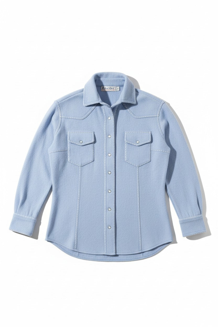 Cashmere Overstitched Snap Shirt