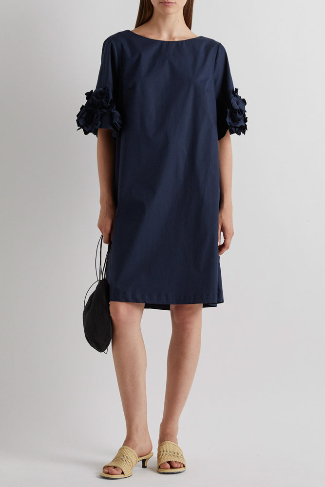 Cotton Applique Sleeve Detail Dress