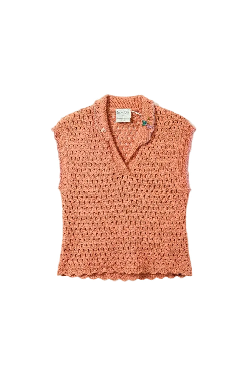 Cotton Embroidered Polo Top