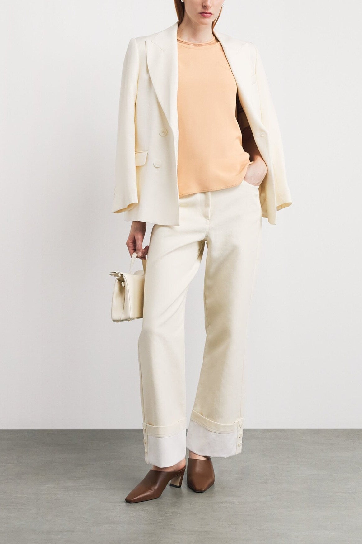Crepe Crew Top with Tulle