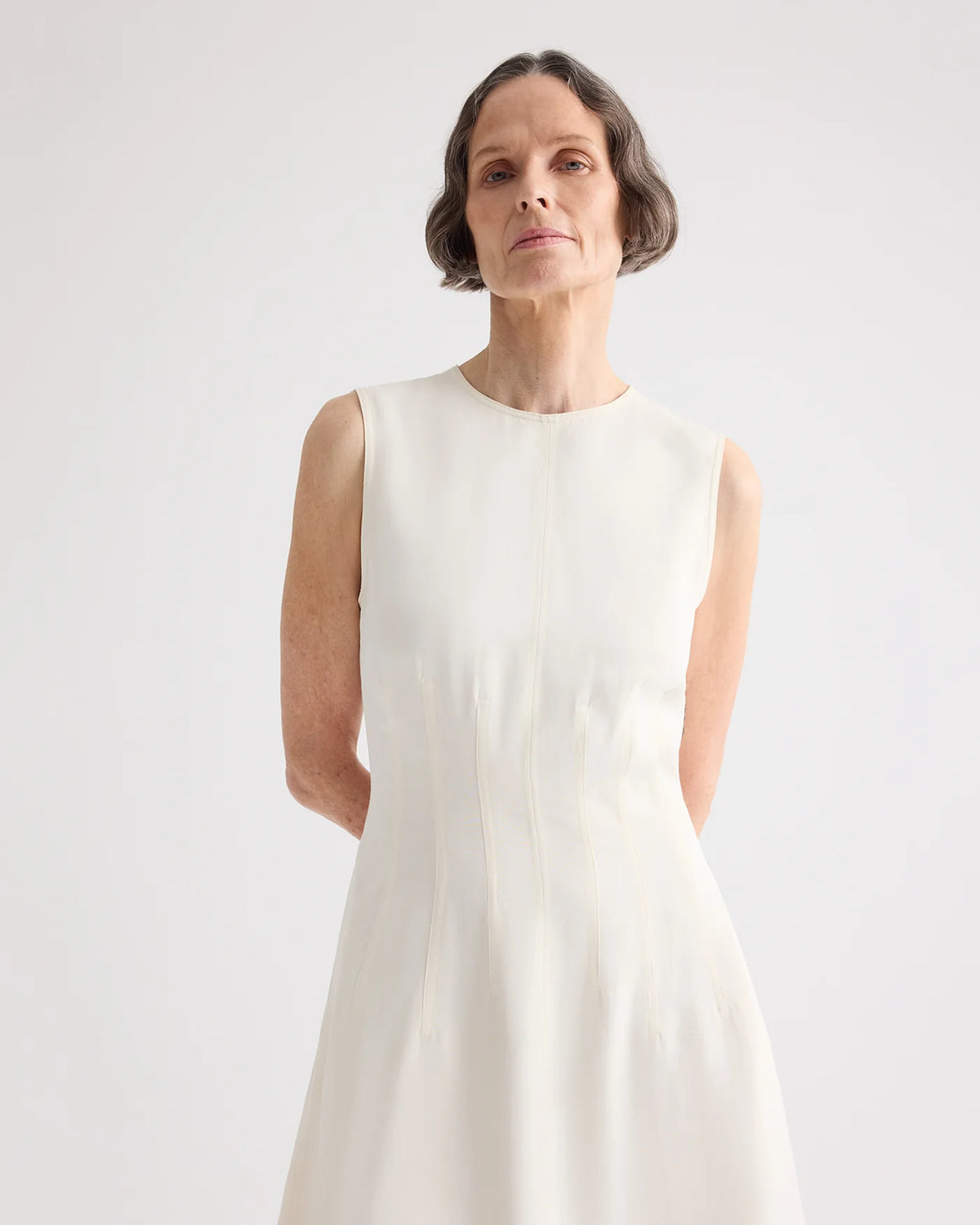 Crew Neck Dress With Darts