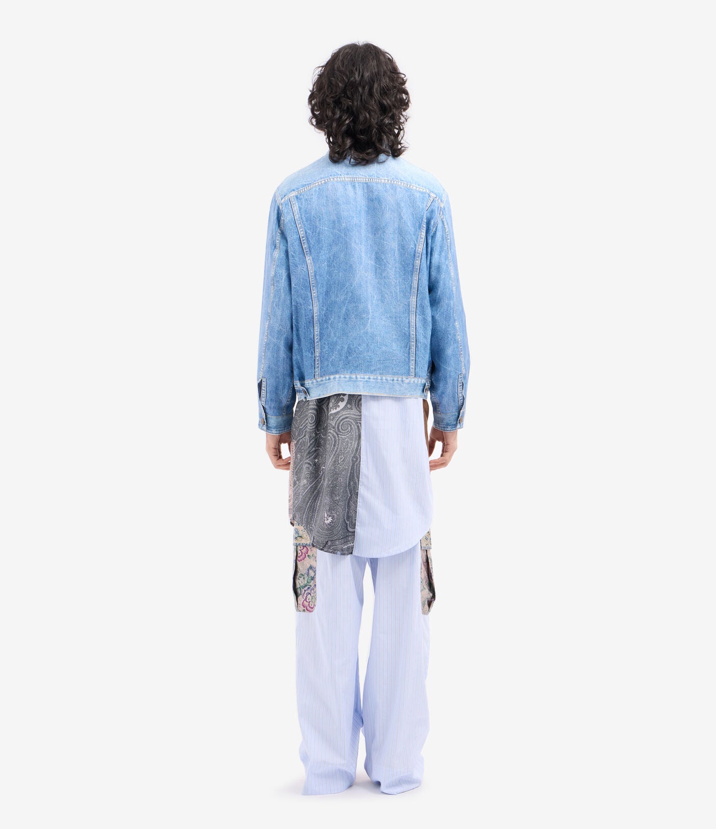 Denim Printed Silk Jacket