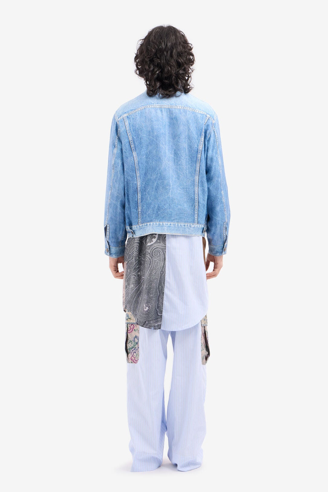 Denim Printed Silk Jacket
