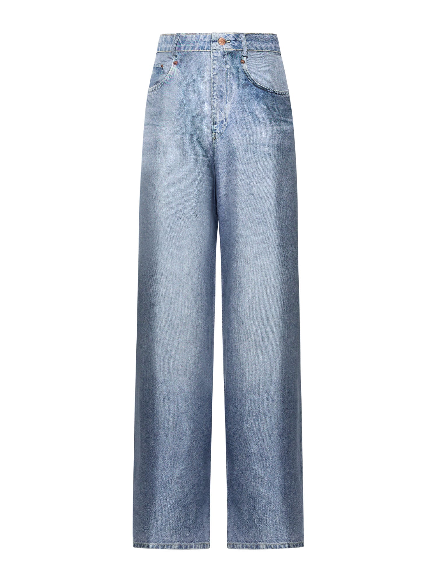 Denim Printed Silk Pant