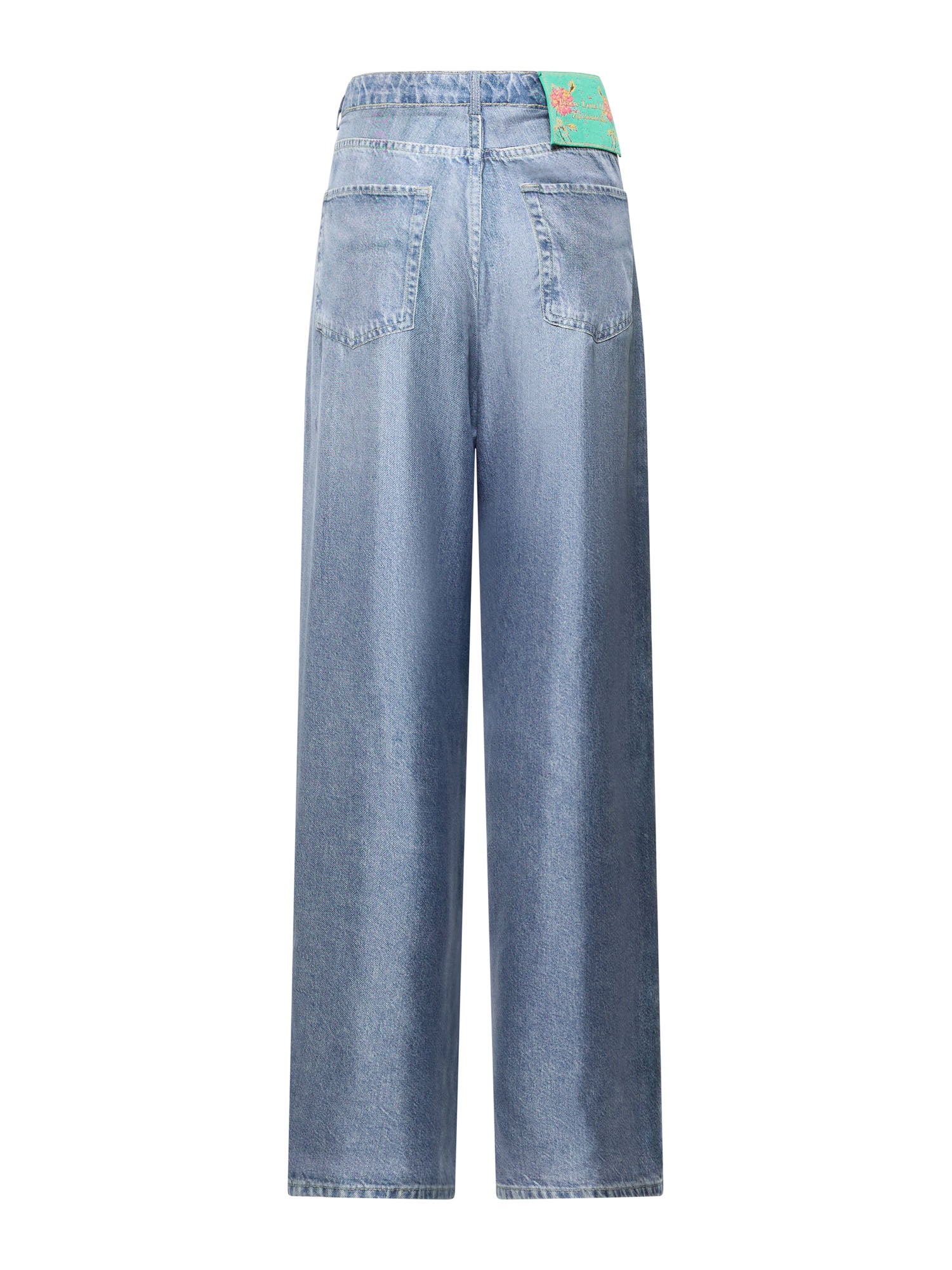 Denim Printed Silk Pant