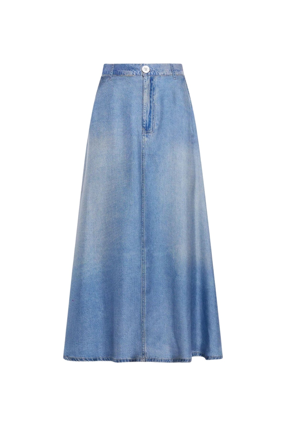 Denim Printed Silk Skirt