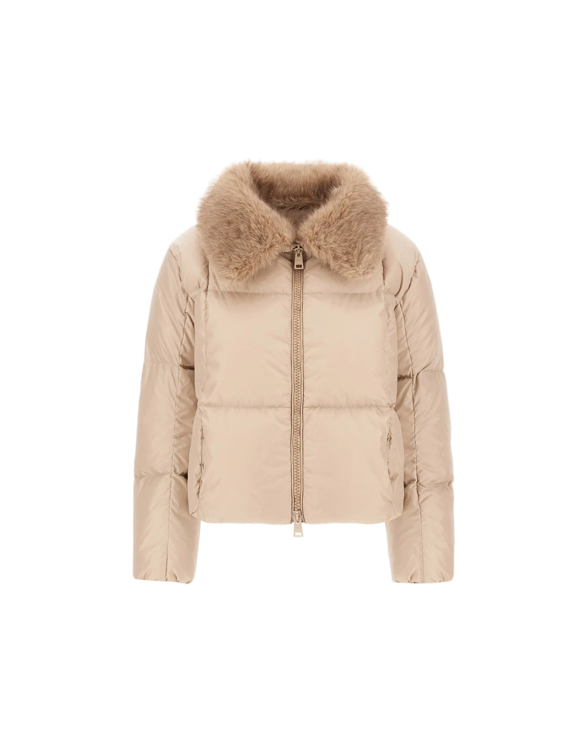 Faux Fur Collar Crop Puffer