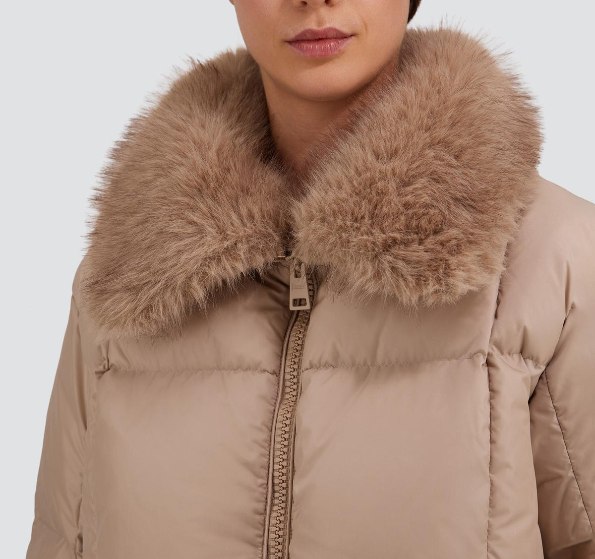 Faux Fur Collar Crop Puffer