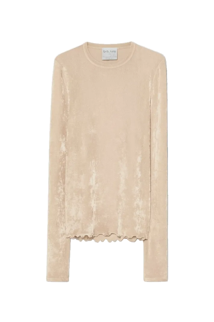 Flocked Stretch Tulle Blouse