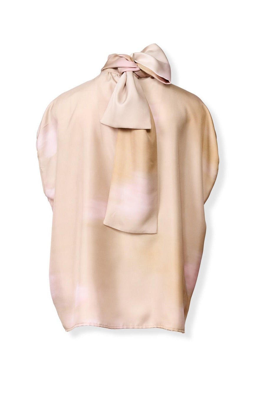 Flower Print Top with Knot Collar