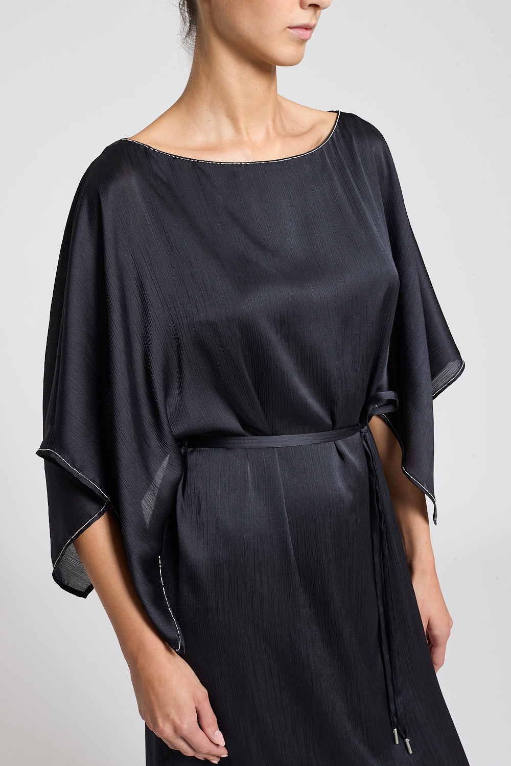 Fluid Crepe Satin Dress