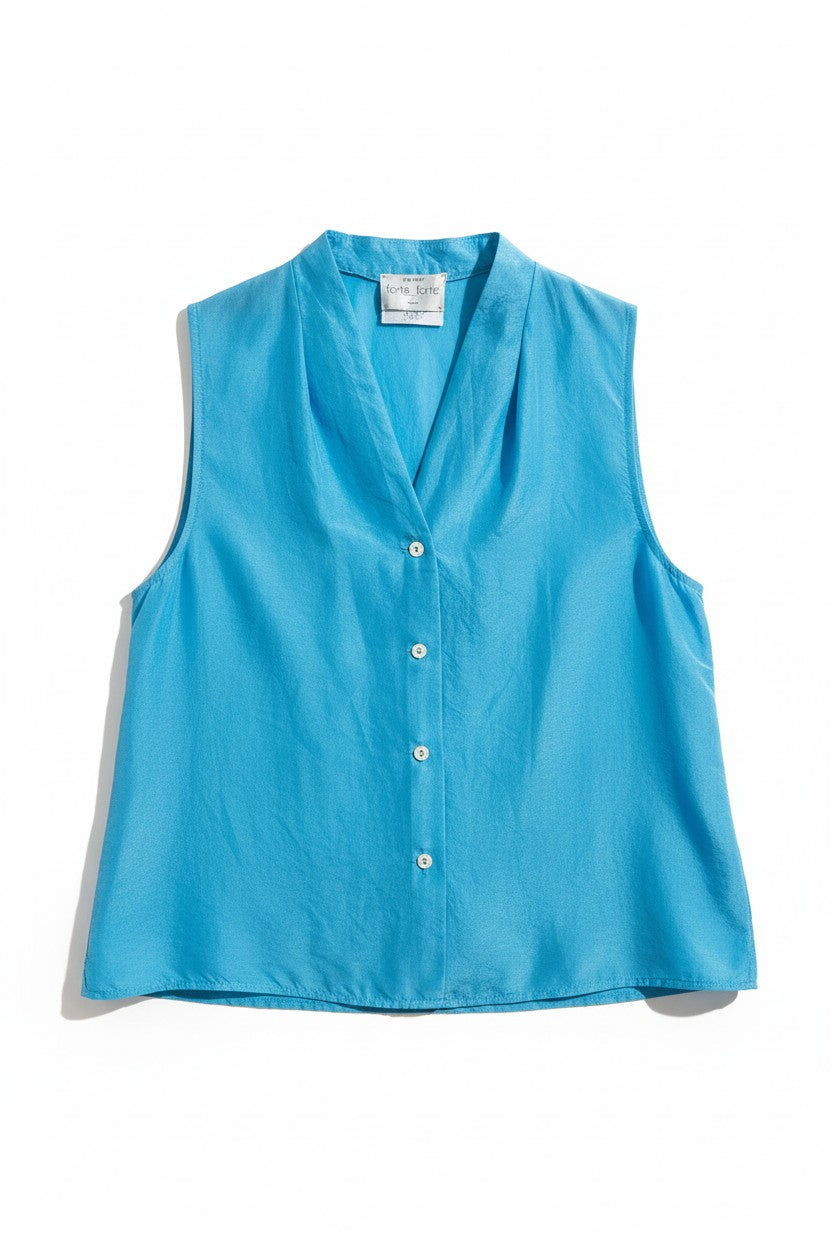 Habotai Silk V-Neck Top