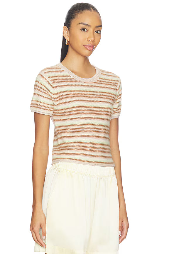 Jude Short Sleeve Cashmere Tee Lightweight Knit Top