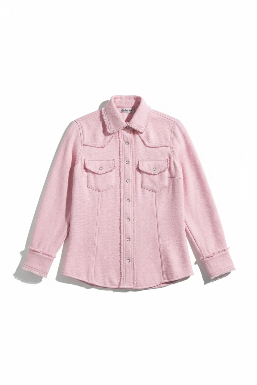 Knit Snap Shirt With Fringe