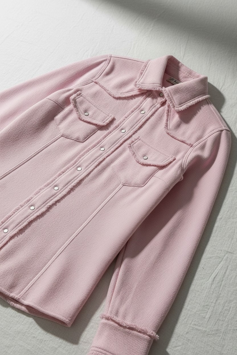 Knit Snap Shirt With Fringe