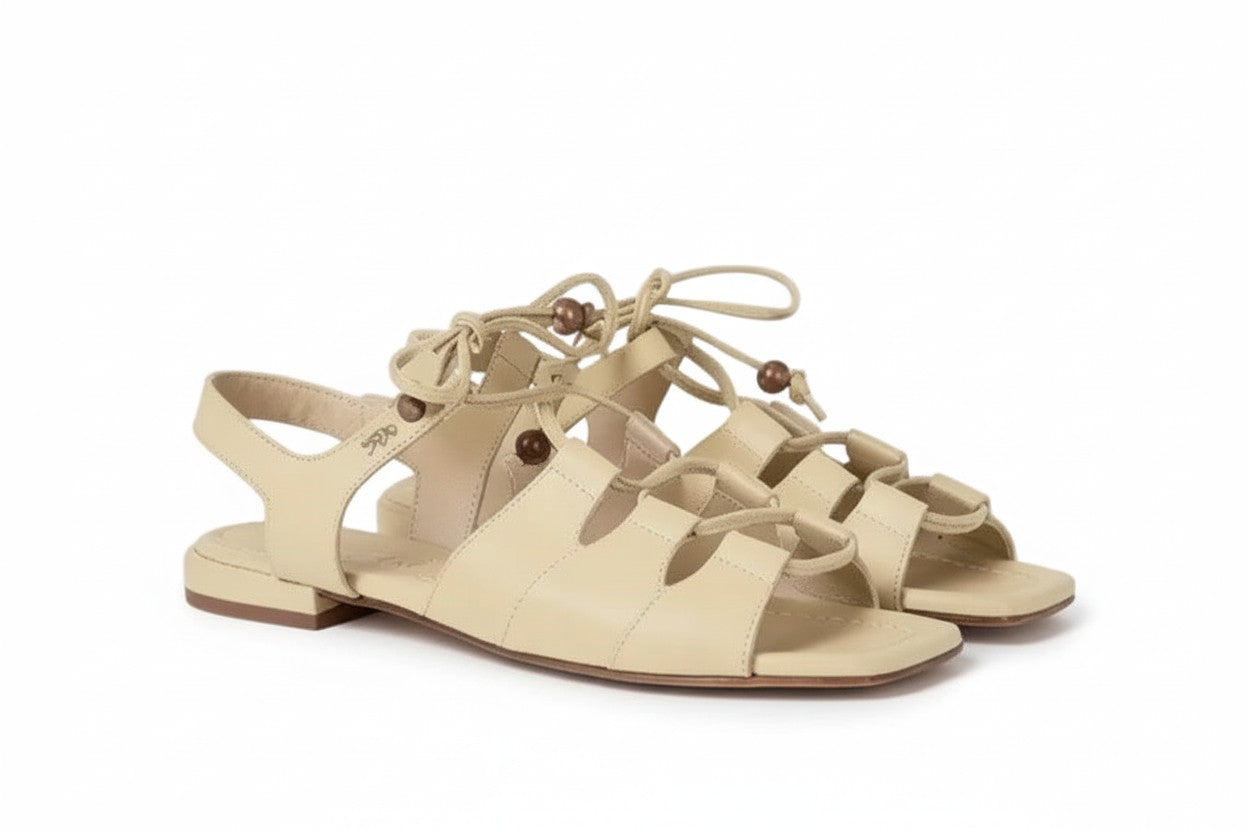 Lace-Up Leather Sandal