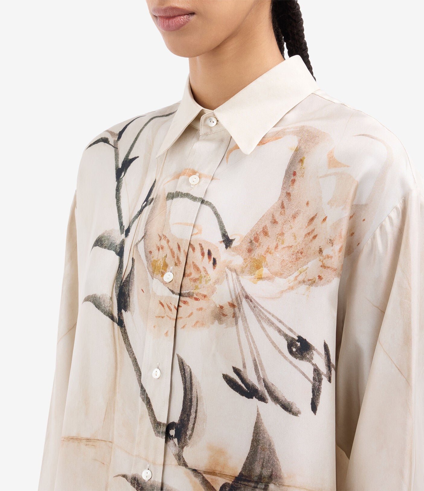 Lily Print Silk Shirt