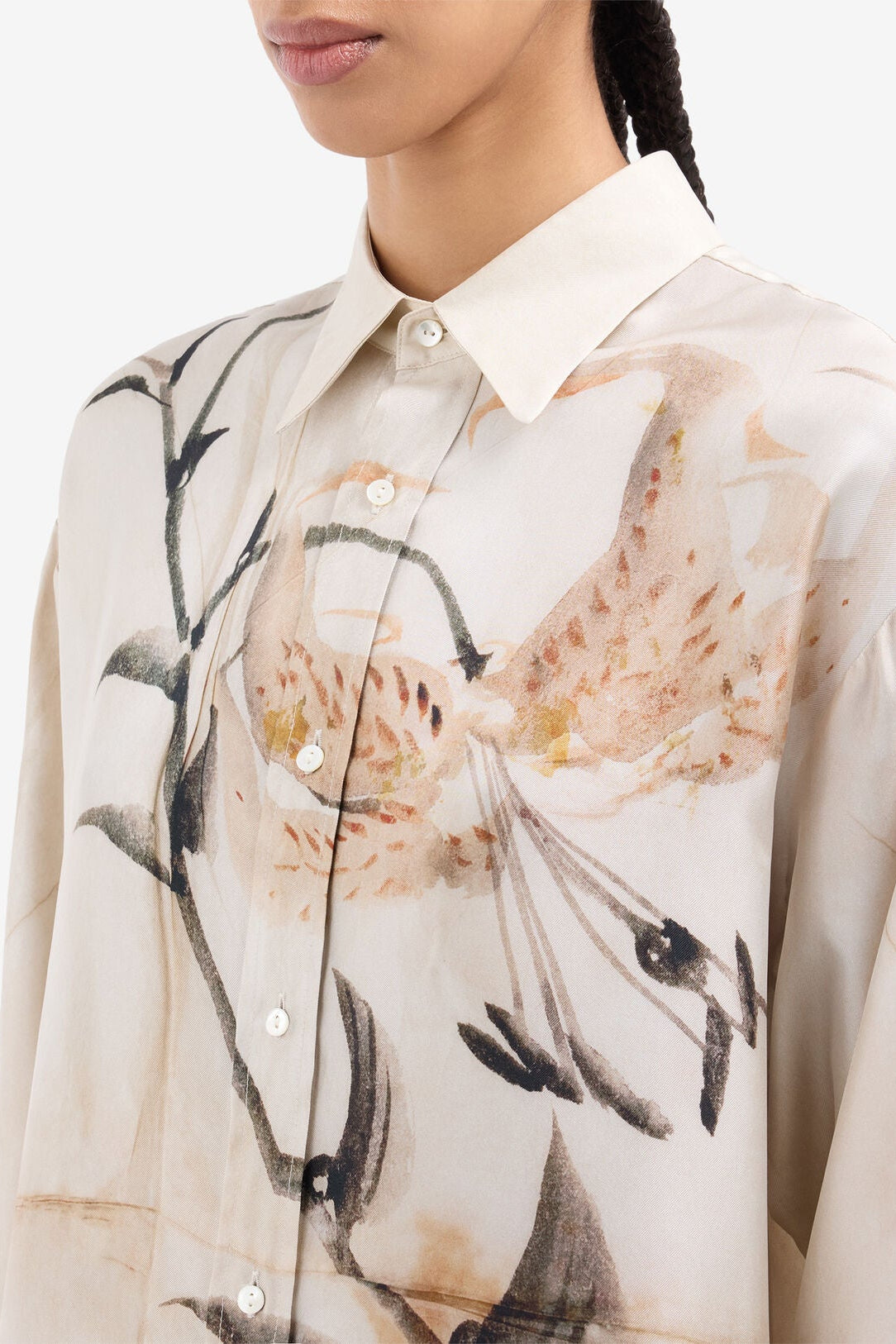 Lily Print Silk Shirt