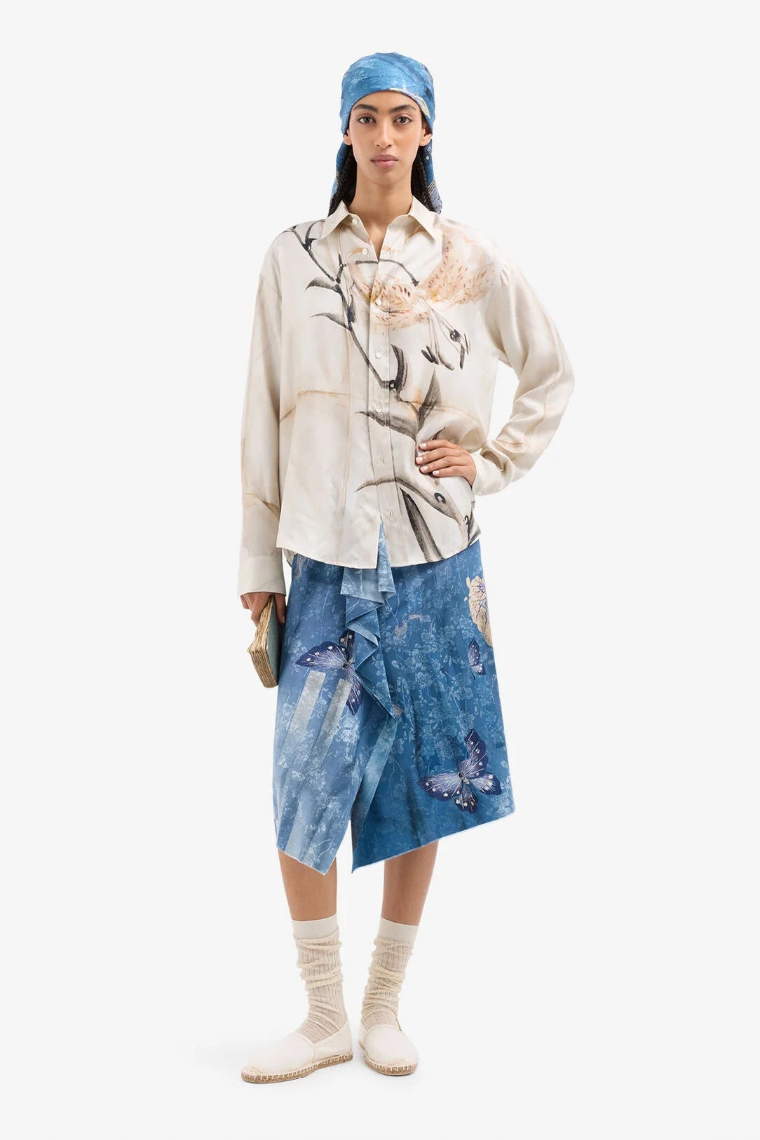 Lily Print Silk Shirt