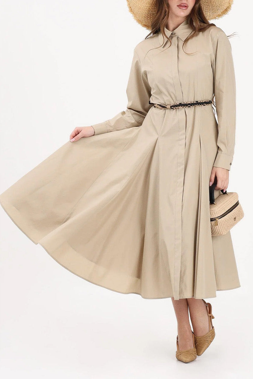 Long Poplin Shirt Dress