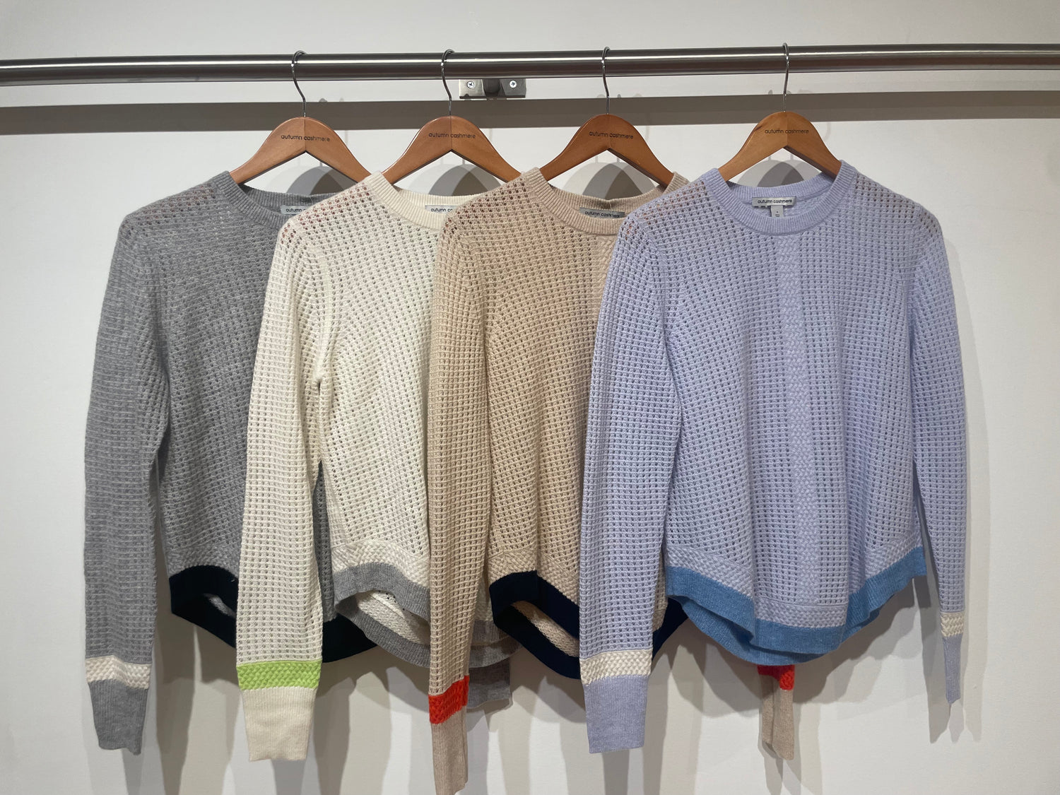 Mesh Shirttail Crew W/ Braid Cable Detail