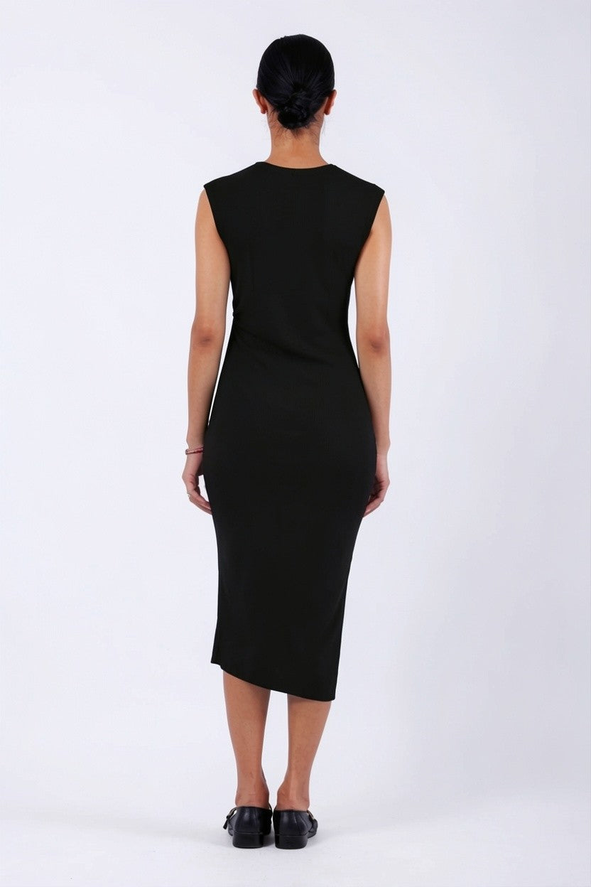 Muscle Tank Dress With Gathered Side
