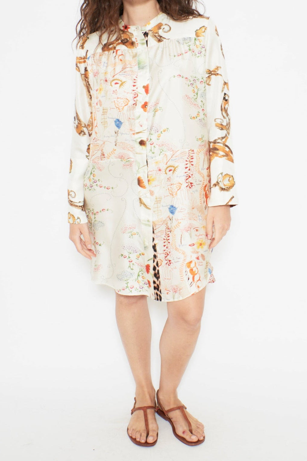 OPEN IT Womenβs Dress | Mix Botanistes Orange Bleu Stylish Dress
