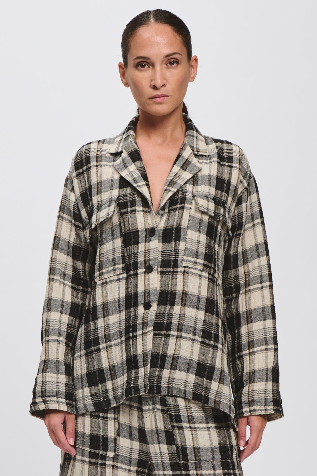 Oversized Checked Jacket