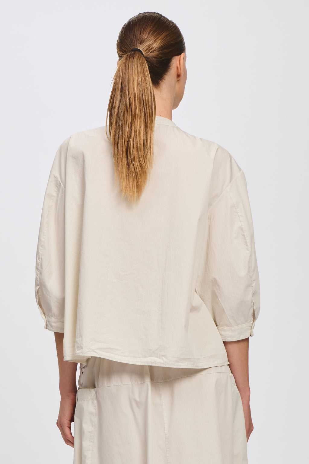 Oversized Cotton Shirt With Front Pleats
