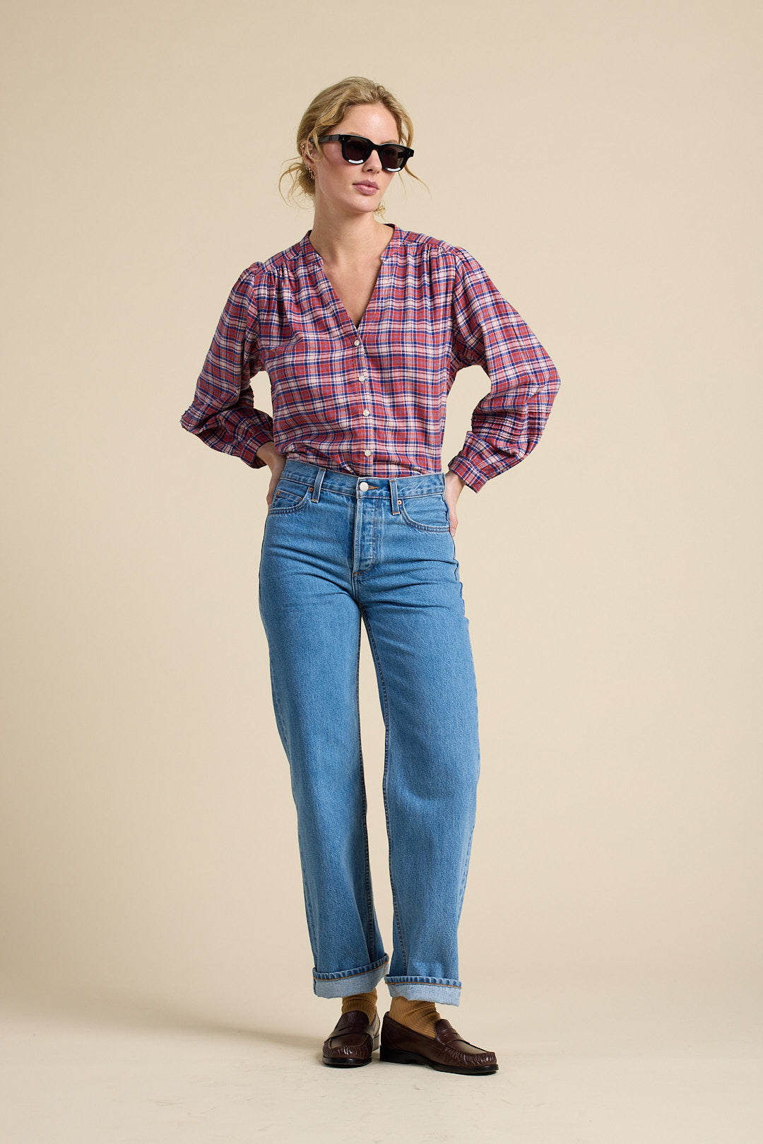Pauline Blouse Lakeside Plaid
