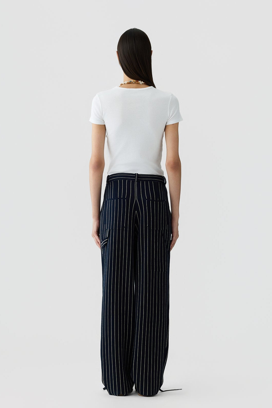 Pinstripe Carpenter Pant - Navy/Butter